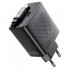 Мережевий зарядний пристрій з кабелем ACEFAST A110 PD30W GaN charger (USB-C+USB-C) with retractable cable (EU) Black (6974316283942) (376)