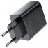 Мережевий зарядний пристрій з кабелем ACEFAST A110 PD30W GaN charger (USB-C+USB-C) with retractable cable (EU) Black (6974316283942) (376)