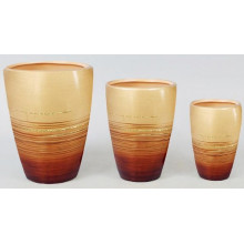 Набір 3 вази Gold Motifs Brown 17.5см, 15см і 12см (5576)