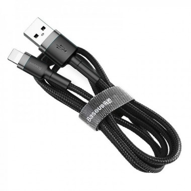 Кабель Baseus Cafule Cable USB For Lightning 2.4A 0.5m Gray+Black (CALKLF- AG1) (18186)