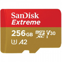 Карта пам'яті microSDXC (UHS-1 U3) SanDisk Extreme A2 256Gb class 10 V30 (R190MB/s,W130MB/s) (adapter SD) (SDSQXAV-256G-GN6MA) (11286)