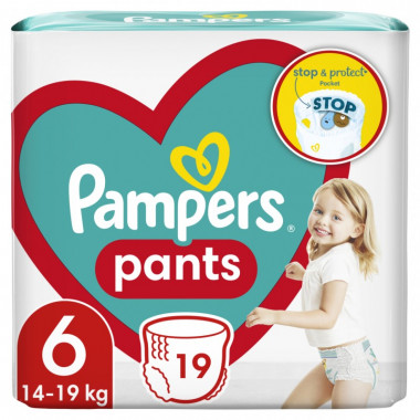 Подгузники Pampers трусики Pants Giant Розмір 6 (14-19 кг) 19 шт (8006540067802) (7286)