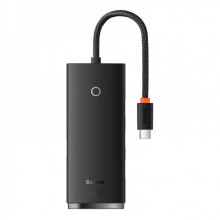 USB-хаб Baseus Lite Series 4-Port Type-C HUB Adapter (Type-C to USB 3.0*4) 25cm Black (WKQX030301) (14686)