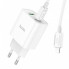 Мережевий зарядний пристрій з кабелем HOCO C80A Plus Rapido PD20W+QC3.0 charger set(C to iP) White (6931474779892) (14786)