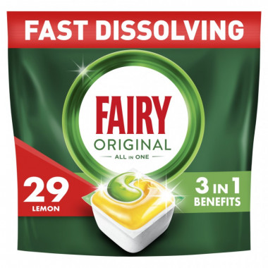 Таблетки для посудомоечных машин Fairy Original All in One Lemon 29 шт. (8006540726891/8700216237314) (18786)