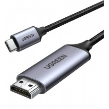 Кабель UGREEN MM142 USB-C to HDMI Male to Male Cable Aluminum Shell 1.5m (Gray Black)(UGR-50570) (UGR-50570) (19786)