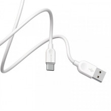 Кабель BOROFONE BX14 USB to Type-C 2.4A, 2m, PVC, TPE connectors, White (6957531090021) (20496)