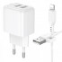 Мережевий зарядний пристрій з кабелем BOROFONE BAS41A Potential dual-port charger set(iP) White (6941991113758) (496)