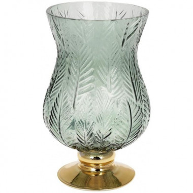 Ваза декоративна Ancient Glass Розалін 14х15х25см, зелене скло (5596)
