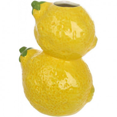 Ваза порцелянова "Lemon" 14см з рельєфним декором жовті лимони (5896)