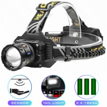 Фонарь налобный night vision fluorescence BL-T701D-TG, Motion Sensor, 3x18650, Power Bank, ЗУ Type-C, zoom (15107)