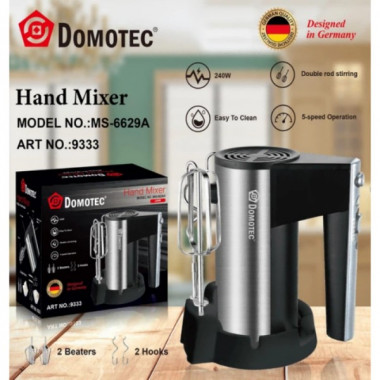 Ручной миксер Domotec MS-6629A 2400 Вт 5 скоростей двойные венчики + турбо режим (22407)