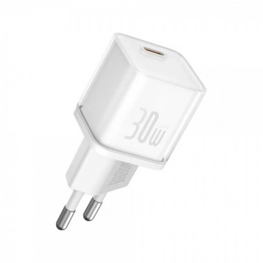 Мережевий зарядний пристрій Baseus  GaN5S Fast Charger 1C 30W EU Moon White (P10162504213-00) (407)