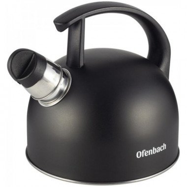 Чайник Ofenbach Magic Kettle 1.5л з нержавіючої сталі зі свистком, чорний матовий (1507)