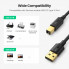 Кабель UGREEN US135 USB 2.0 AM to BM Print Cable 1.5m (Black)(UGR-10350) (UGR-10350) (19807)