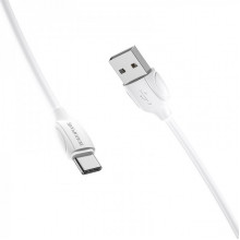 Кабель BOROFONE BX19 USB to Type-C 3A, 1m, PVC, TPE connectors, White (6931474701800) (18907)
