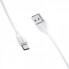 Кабель BOROFONE BX19 USB to Type-C 3A, 1m, PVC, TPE connectors, White (6931474701800) (18907)