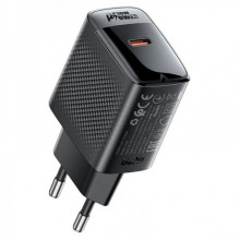Мережевий зарядний пристрій ACEFAST A102 PD30W GaN single USB-C charger (EU) Black (6974316283287) (19907)