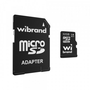 Карта пам'яті microSDHC (UHS-1) Wibrand 32Gb class 10 (adapter SD) (WICDHU1/32GB-A) (417)