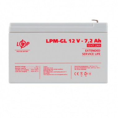 Аккумулятор гелевый LPM-GL 12V - 7.2 Ah (15517)