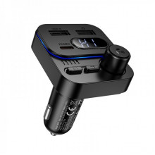 АЗП з FM-модулятором BOROFONE BC61 Ocean 45W(1A1C) car BT FM transmitter Black (6941991125126) (20517)
