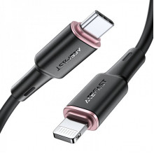 Кабель ACEFAST C2-01 Type-C to iP 3A, 20W, 1.2m silicone, zinc connectors, Black (6974316280644) (14917)