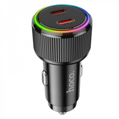 Автомобільний зарядний пристрій HOCO NZ14B Guerrero PD50W(2C) car charger Black (6942007620468) (20227)