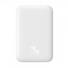 Зовнішній акумулятор Baseus Magnetic Mini Air Wireless Fast Charge Power Bank 6000mAh 20W Stellar White（With Simple Series Charging Cable Type-C to (P10059002223-00) (527)