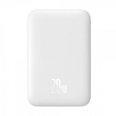 Зовнішній акумулятор Baseus Magnetic Mini Air Wireless Fast Charge Power Bank 6000mAh 20W Stellar White（With Simple Series Charging Cable Type-C to (P10059002223-00) (527)