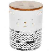 Банка "The Cat" для сипучих продуктів 1200мл, біла кераміка (2627)