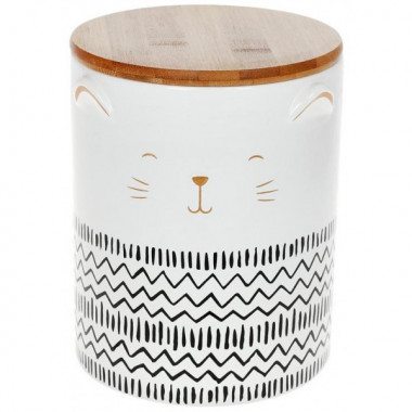 Банка "The Cat" для сипучих продуктів 1200мл, біла кераміка (2627)