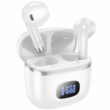 Наушники беспроводные вкладыши Bluetooth HOCO EQ1 Music guide true wireless BT 5.3 Белые (17827)