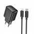 Мережевий зарядний пристрій HOCO CS24A Puerto single-port PD25W charger set (C to iP)(EU) Black (6942007639767) (19827)