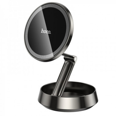Автотримач для телефона HOCO H83 Metal ring magnetic car holder(center console) metal grey (6942007647939) (20137)