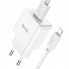 Мережевий зарядний пристрій з кабелем HOCO C106A Leisure single port charger set(iP) 10.5W White (6931474783899) (537)