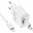 Мережевий зарядний пристрій з кабелем HOCO C106A Leisure single port charger set(iP) 10.5W White (6931474783899) (537)