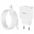 Мережевий зарядний пристрій з кабелем HOCO C106A Leisure single port charger set(iP) 10.5W White (6931474783899) (537)