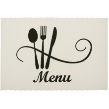 Набір 12 сервірувальних килимків Doily Menu 30х45см, плейсмат (подтарельники), молочний (5537)