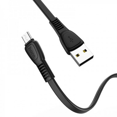 Кабель HOCO X40 USB to Micro 2.4A, 1m, TPE, TPE connectors, Black (6931474711670) (19737)