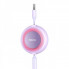 Кабель Baseus Bright Mirror 2 Series Retractable 3-in-1 Fast Charging  Data Cable USB to M+L+C 3.5A 1.1m Purple (CAMJ010005) (14837)