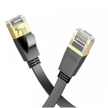 Мережевий кабель HOCO US07 General pure copper flat network cable(L=10M) Black (6931474780713) (21047)