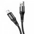 Кабель HOCO X50 USB to iP 2.4A, 1m, nylon, aluminum connectors, Black (6931474734198) (20147)