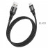 Кабель HOCO X50 USB to iP 2.4A, 1m, nylon, aluminum connectors, Black (6931474734198) (20147)