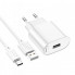 Мережевий зарядний пристрій з кабелем HOCO C109A(10.5W) Fighter single port charger set(Type-C) White (6942007656610) (547)