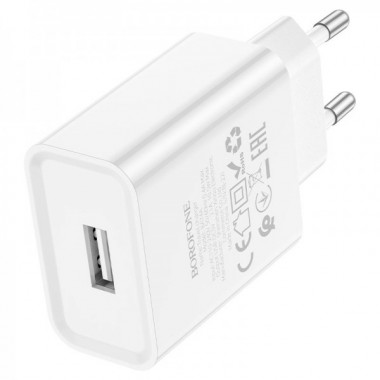 Мережевий зарядний пристрій BOROFONE BA74A Aspirer single port charger White (6974443388640) (19847)