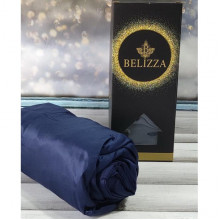 Сатинове простирадло на резинці 160х200см та 2 наволочки 50х70см, Belizza "Royal blue" (6847)
