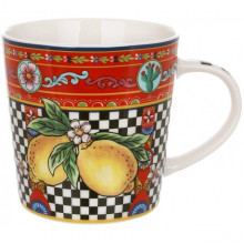 Кухоль порцеляновий Sicilia "Limoni" (Лимони) 450мл, подарункова чашка (4057)