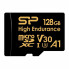 Карта памяти Silicon Power 128GB microSDXC class 10 UHS-I U3 V30 A1 High Endurance (SP128GBSTXDV3V1HSP) (17157)