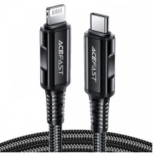 Кабель ACEFAST C4-01 Type-C to iP 3A, 30W, 1.8m, nylon, zinc connectors, Black (6974316281306) (20157)