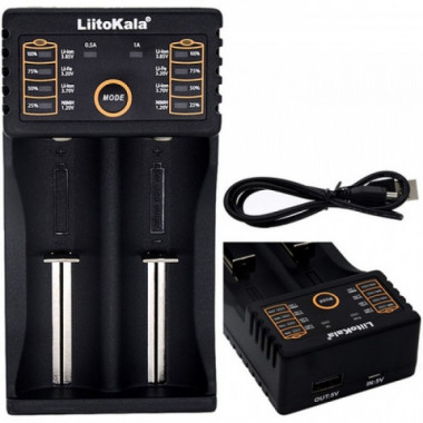 Зарядное устройство LiitoKala Lii-202 для 2Х аккумуляторов 10440/14500/16340/17355/17500/17670/18350/18490/18650/22650 (9257)